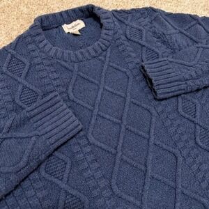 Vintage‎ Goodfellow 3D Cable Knit Sweater | Navy Blue | Size M